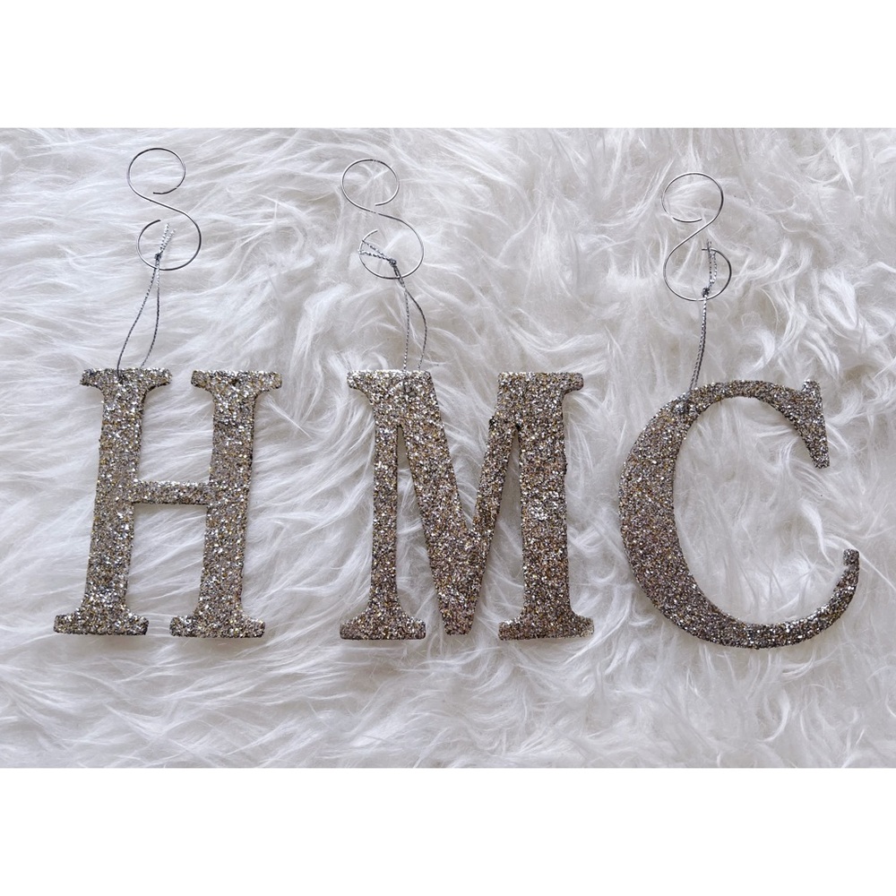 Initial ornaments / stocking tags
